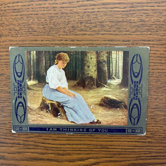 Antique Postcards Women Flowers Nature Lot of 4 Early 1900s Embossed Gilt - Picture 11 of 14